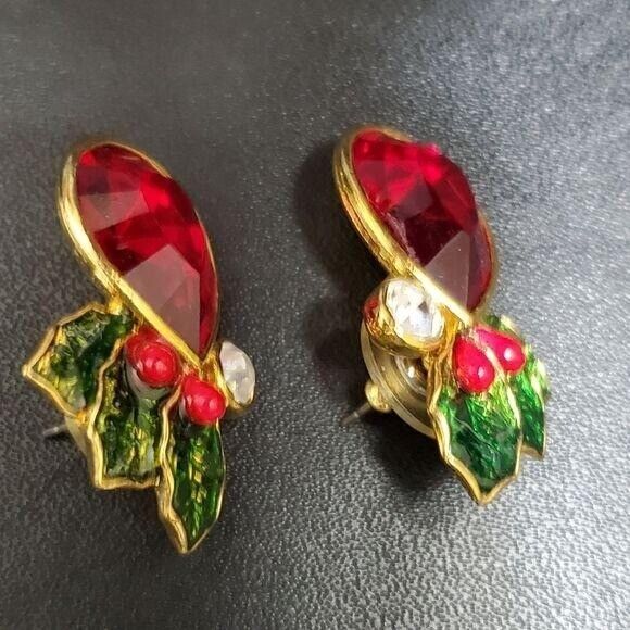 Avon holiday holly earrings - Picture 3 of 6